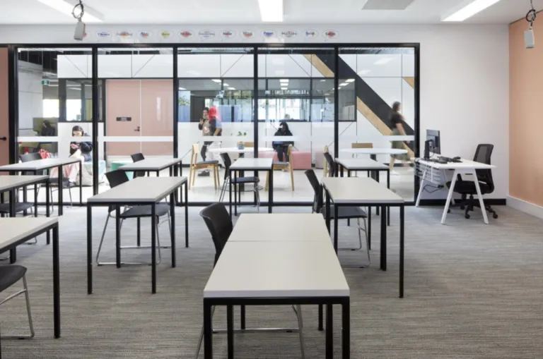 Quattro Zones decorative acoustic panels combining architectural design and acoustic performance in a commercial interior — Acoustic Panels Australia